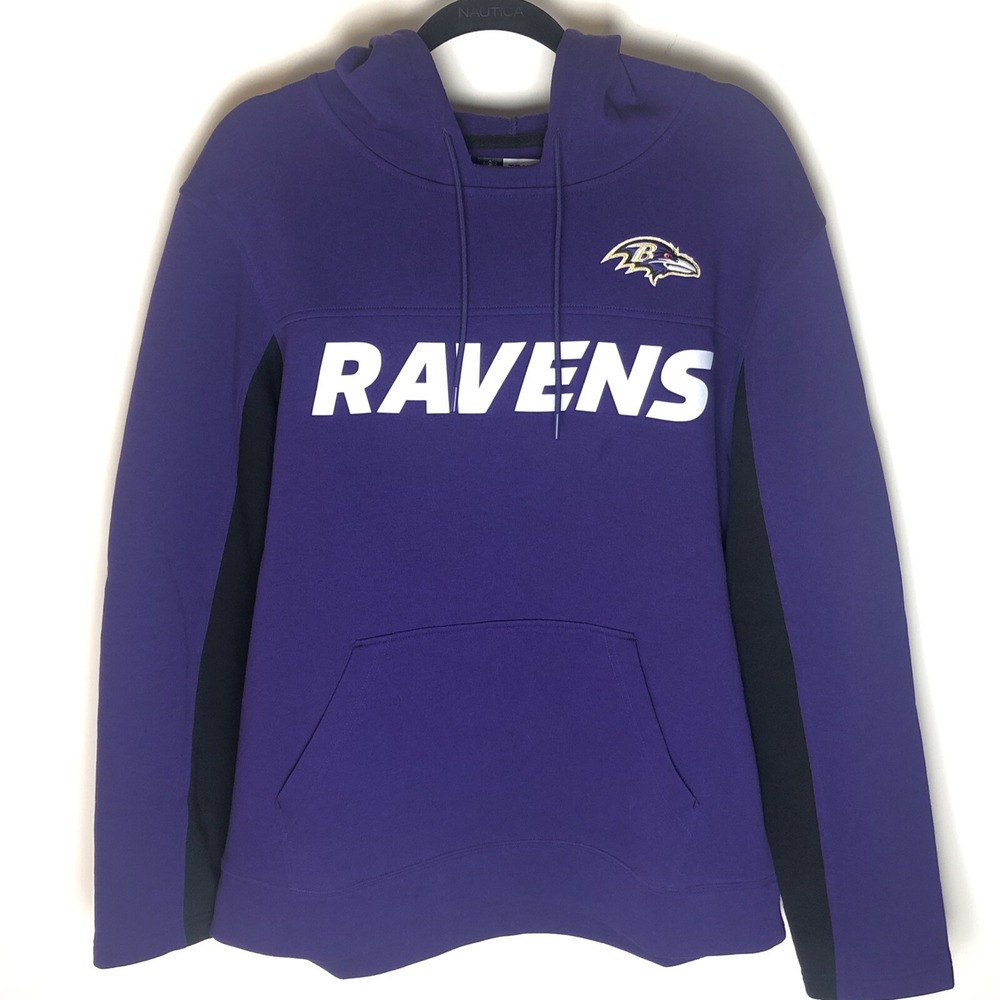 Baltimore Ravens NFL Team Apparel Purple Cotton Blend Pullover Hoodie Men L